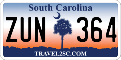 SC license plate ZUN364