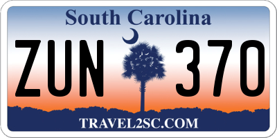 SC license plate ZUN370