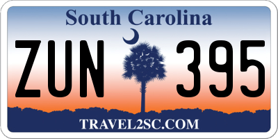 SC license plate ZUN395