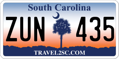 SC license plate ZUN435