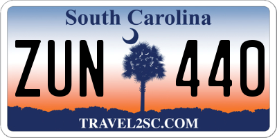 SC license plate ZUN440