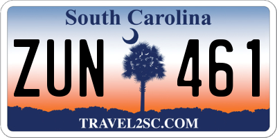 SC license plate ZUN461