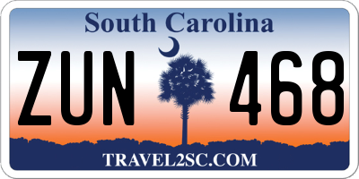SC license plate ZUN468