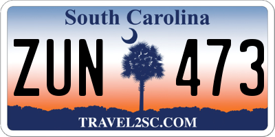 SC license plate ZUN473