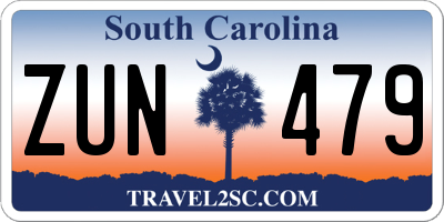 SC license plate ZUN479
