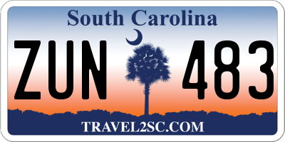 SC license plate ZUN483