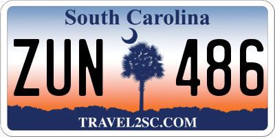 SC license plate ZUN486