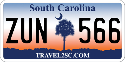 SC license plate ZUN566