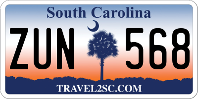 SC license plate ZUN568
