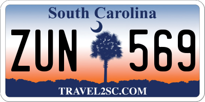 SC license plate ZUN569