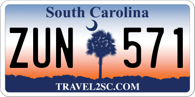 SC license plate ZUN571