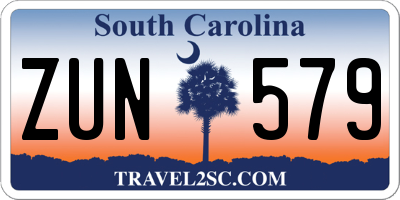 SC license plate ZUN579