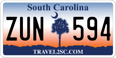 SC license plate ZUN594