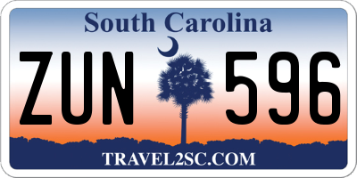 SC license plate ZUN596
