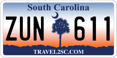 SC license plate ZUN611