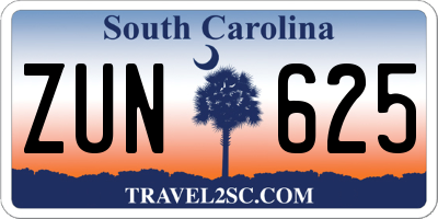 SC license plate ZUN625