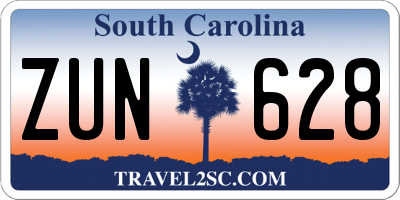 SC license plate ZUN628