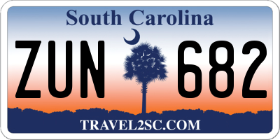 SC license plate ZUN682