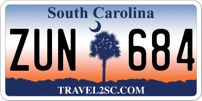 SC license plate ZUN684
