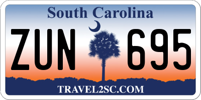 SC license plate ZUN695