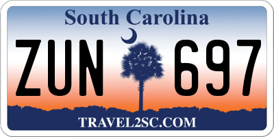 SC license plate ZUN697