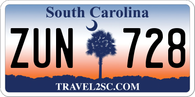 SC license plate ZUN728