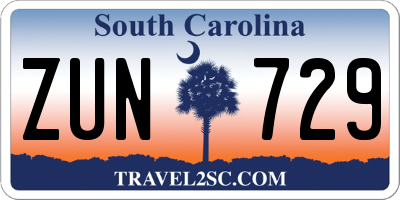 SC license plate ZUN729