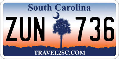 SC license plate ZUN736