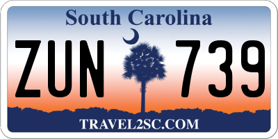 SC license plate ZUN739