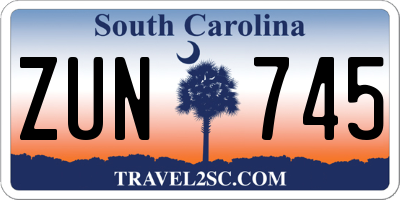 SC license plate ZUN745