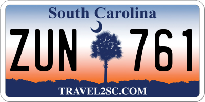 SC license plate ZUN761
