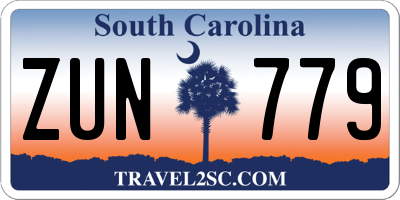 SC license plate ZUN779