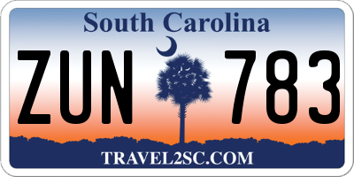 SC license plate ZUN783
