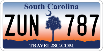 SC license plate ZUN787