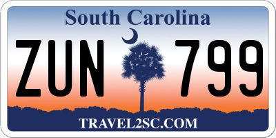 SC license plate ZUN799