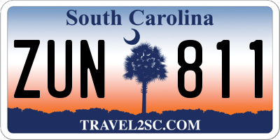 SC license plate ZUN811