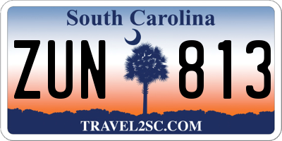 SC license plate ZUN813
