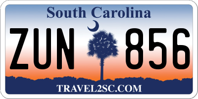 SC license plate ZUN856