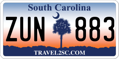 SC license plate ZUN883