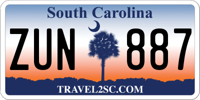 SC license plate ZUN887