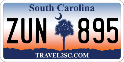 SC license plate ZUN895