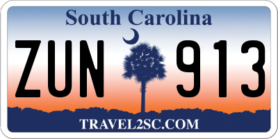 SC license plate ZUN913