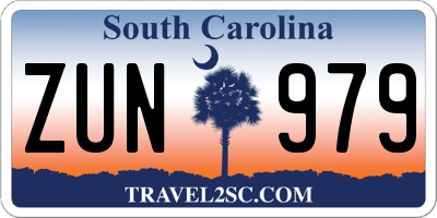 SC license plate ZUN979