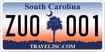 SC license plate ZUO001