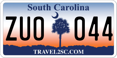 SC license plate ZUO044