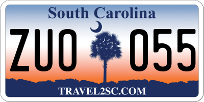 SC license plate ZUO055