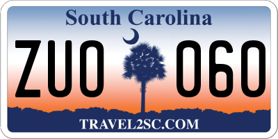 SC license plate ZUO060