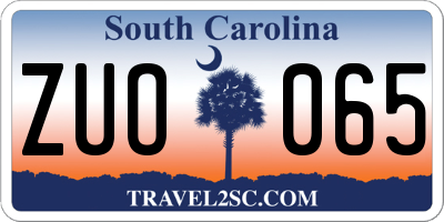 SC license plate ZUO065