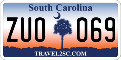 SC license plate ZUO069