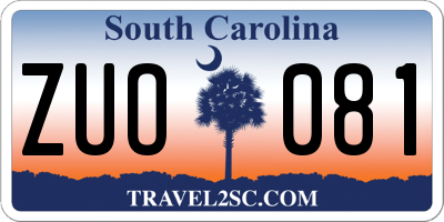 SC license plate ZUO081